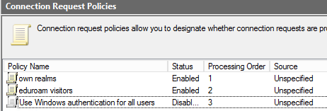 Ordine Connection Request Policies